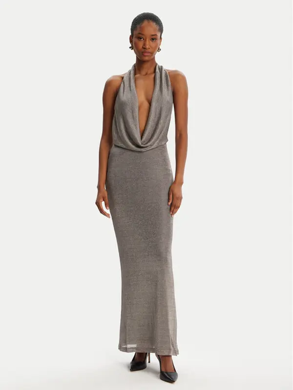 bardot Bardot Koktel haljina Nola Lurex Cowl 59814DB1 Srebrna Regular Fit