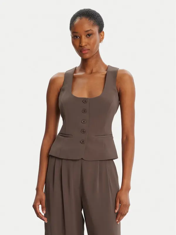 bardot Bardot Prsluk Azilla Button 60003TB Smeđa Regular Fit