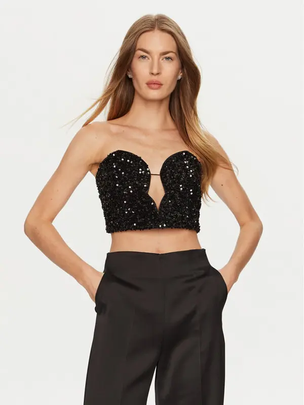 bardot Bardot Top Eleni 59112TB2 Crna Slim Fit