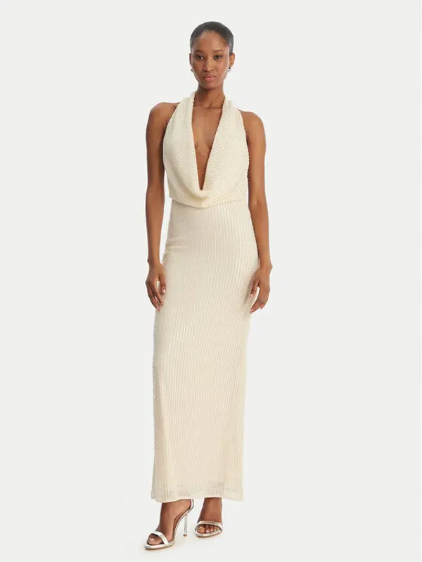 bardot Bardot Večernja haljina Nola 59814DB2 Bež Slim Fit