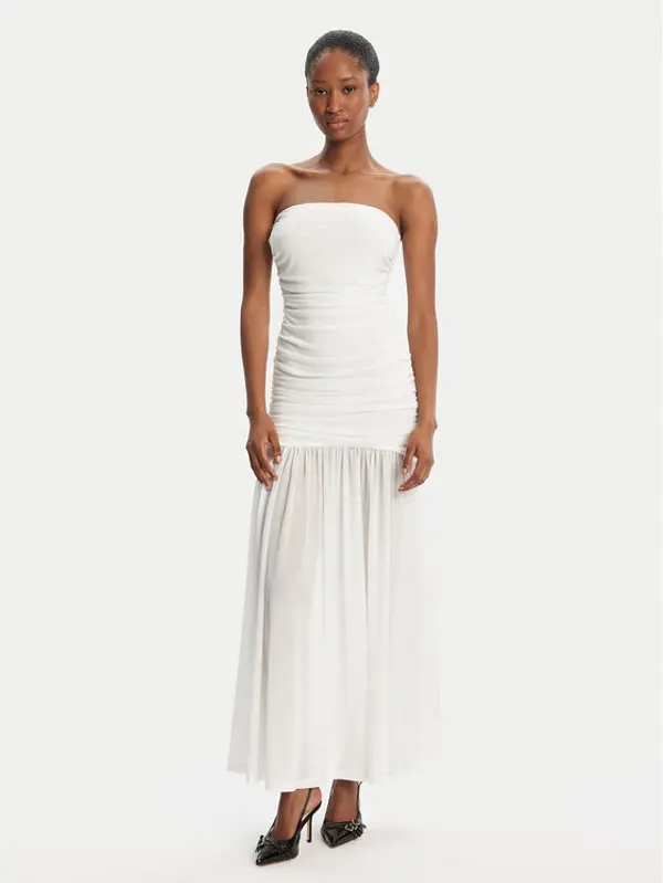 bardot Bardot Večernja haljina Solana Mesh 59875DB2 Bijela Slim Fit
