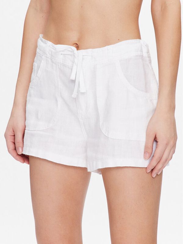 BDG Urban Outfitters BDG Urban Outfitters Kratke hlače BDG LINEN 5 POCKET SHORT 76475557 Bijela Fitted Fit
