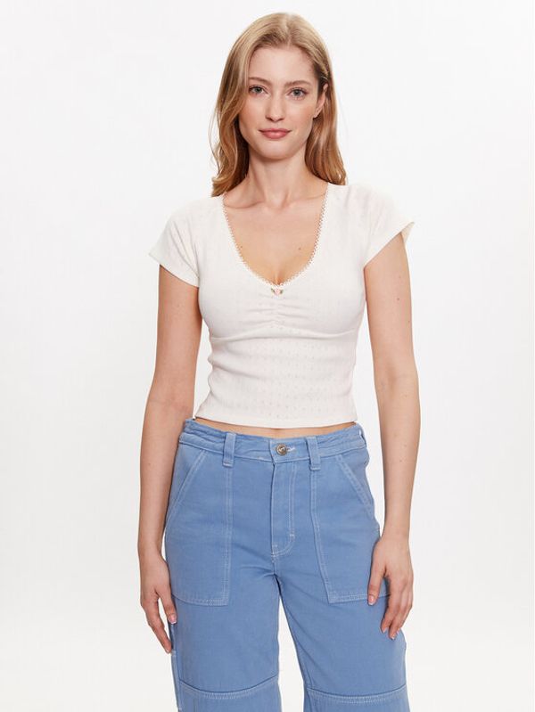 BDG Urban Outfitters BDG Urban Outfitters T-shirt BDG AIMEE POINTELLE TOP 76468321 Bijela Slim Fit