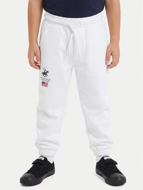 Beverly Hills Polo Club Beverly Hills Polo Club Donji dio trenerke P-SS26B-TF0033K Bijela Regular Fit