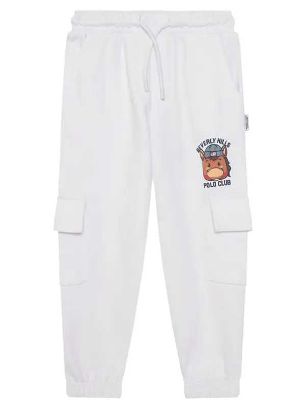 Beverly Hills Polo Club Beverly Hills Polo Club Donji dio trenerke P-SS26B-TF0136 Bijela Regular Fit
