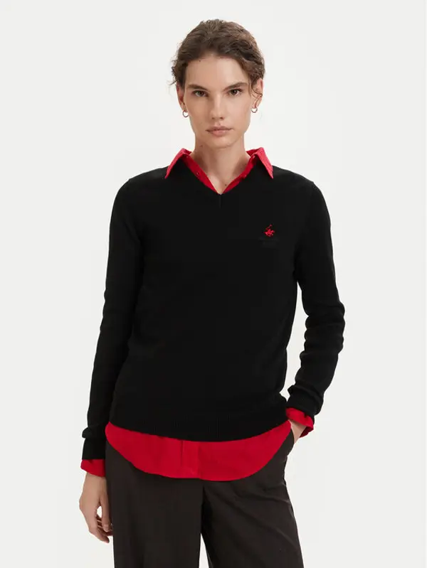 Beverly Hills Polo Club Beverly Hills Polo Club Džemper P-SS26W-M536563 Crna Regular Fit