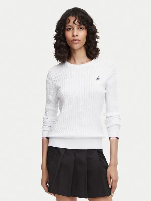 Beverly Hills Polo Club Beverly Hills Polo Club Džemper P-SS26W-M537390 Bijela Regular Fit