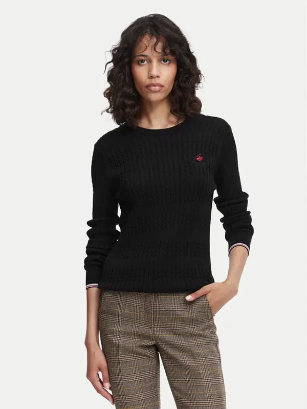 Beverly Hills Polo Club Beverly Hills Polo Club Džemper P-SS26W-M537390BLK Crna Regular Fit