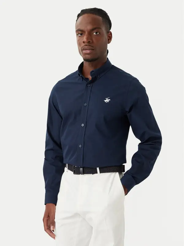 Beverly Hills Polo Club Beverly Hills Polo Club Košulja P-SS26M-BRASS Tamnoplava Regular Fit