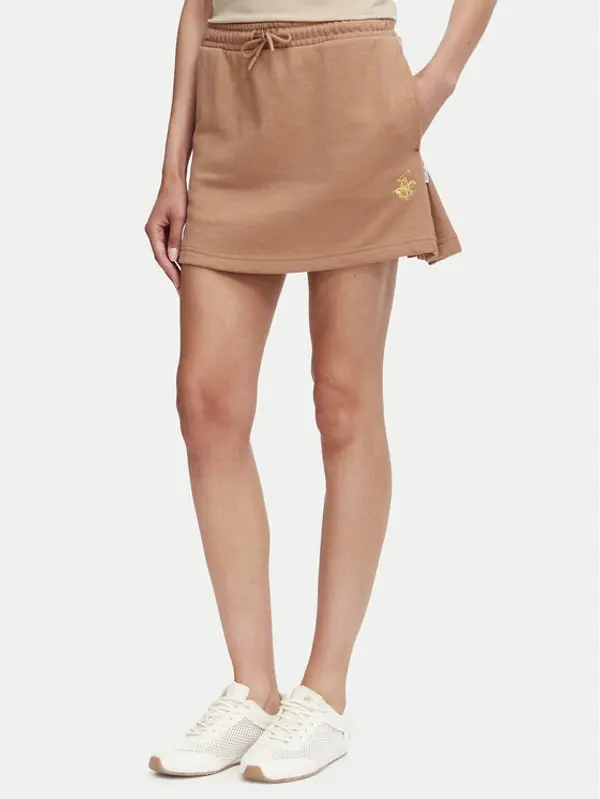 Beverly Hills Polo Club Beverly Hills Polo Club Mini suknja P-SS26W-SK00687 Svijetlo smeđa Regular Fit