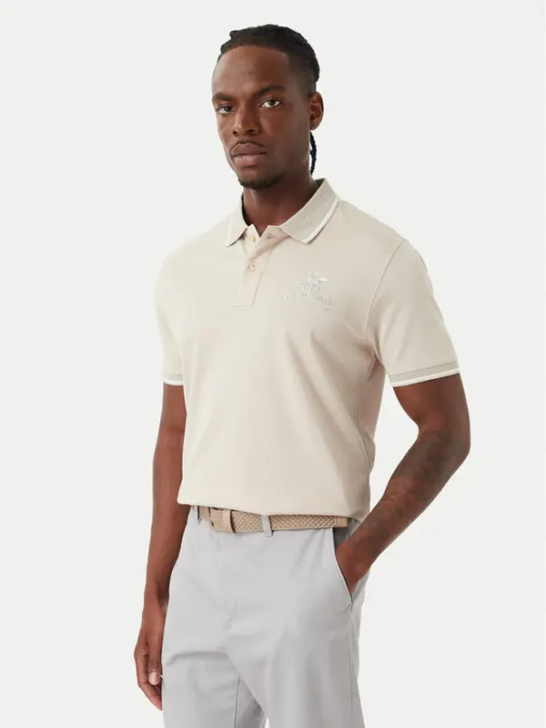 Beverly Hills Polo Club Beverly Hills Polo Club Polo M2607-HR Bež Regular Fit