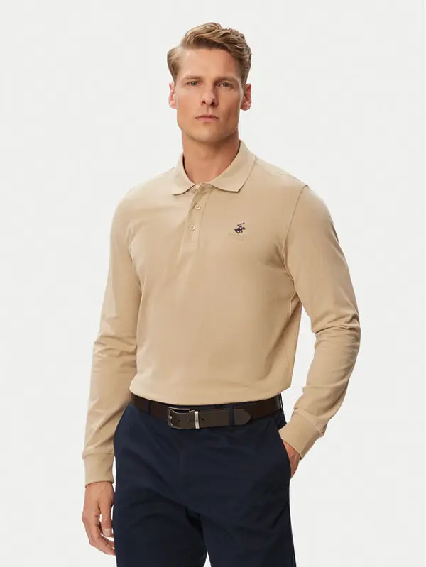 Beverly Hills Polo Club Beverly Hills Polo Club Polo P-SS26M-P424125 Bež Regular Fit