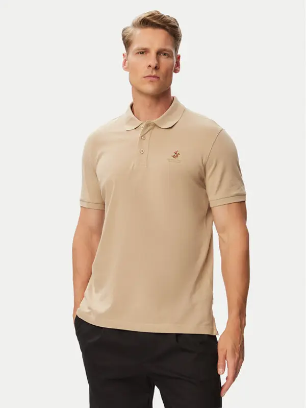 Beverly Hills Polo Club Beverly Hills Polo Club Polo P-SS26M-P42560 Bež Regular Fit