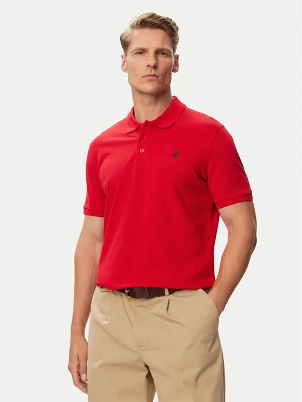 Beverly Hills Polo Club Beverly Hills Polo Club Polo P-SS26M-P42560_Navy LogoWRED Crvena Regular Fit