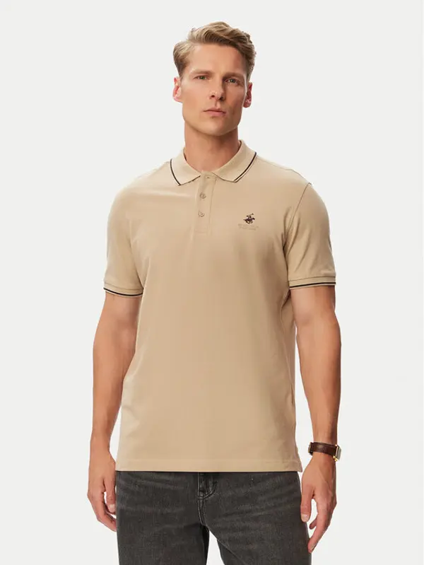 Beverly Hills Polo Club Beverly Hills Polo Club Polo P-SS26M-P42561 Bež Regular Fit