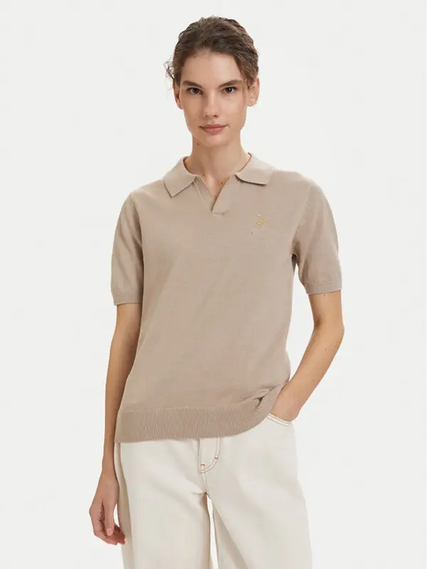 Beverly Hills Polo Club Beverly Hills Polo Club Polo P-SS26W-M550273 Bež Regular Fit