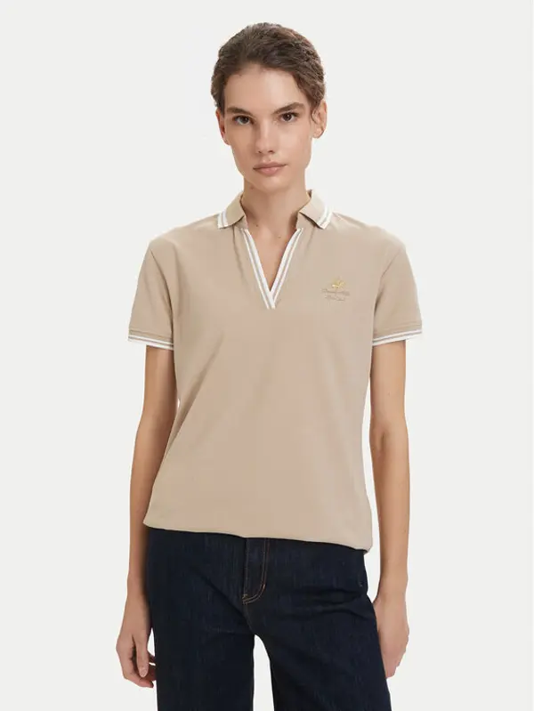 Beverly Hills Polo Club Beverly Hills Polo Club Polo P-SS26W-P0300 Bež Regular Fit