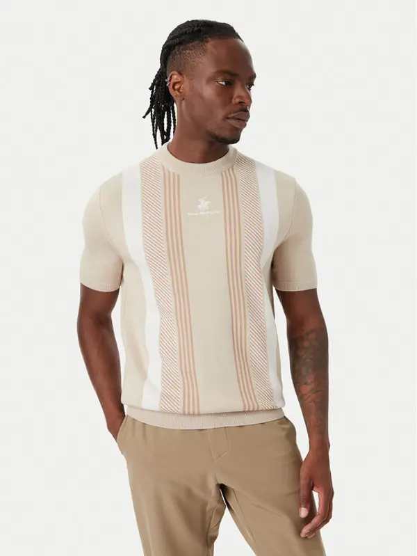 Beverly Hills Polo Club Beverly Hills Polo Club T-shirt M7611-HR Svijetlo bež Regular Fit
