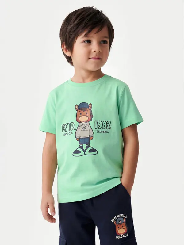 Beverly Hills Polo Club Beverly Hills Polo Club T-shirt P-SS26B-TS0135 Zelena Regular Fit
