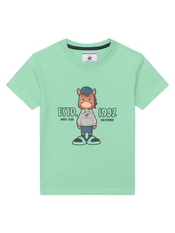 Beverly Hills Polo Club Beverly Hills Polo Club T-shirt P-SS26B-TS0135 Zelena Regular Fit