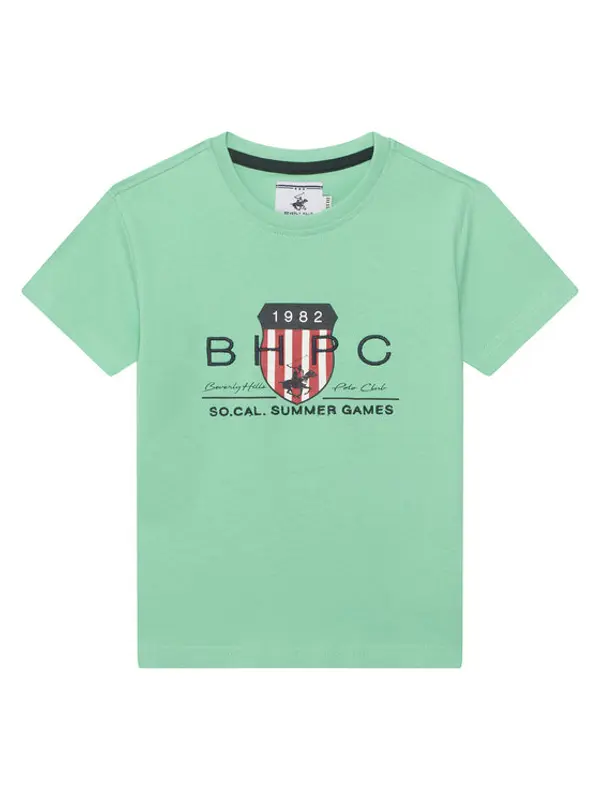 Beverly Hills Polo Club Beverly Hills Polo Club T-shirt P-SS26B-TS414011 Zelena Regular Fit