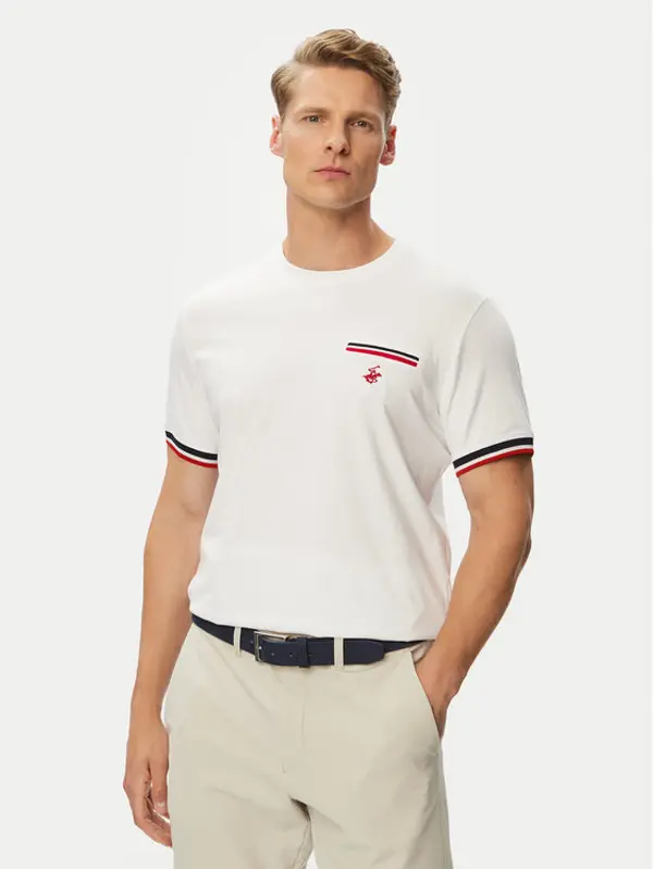 Beverly Hills Polo Club Beverly Hills Polo Club T-shirt P-SS26M-TS0112 Bijela Regular Fit