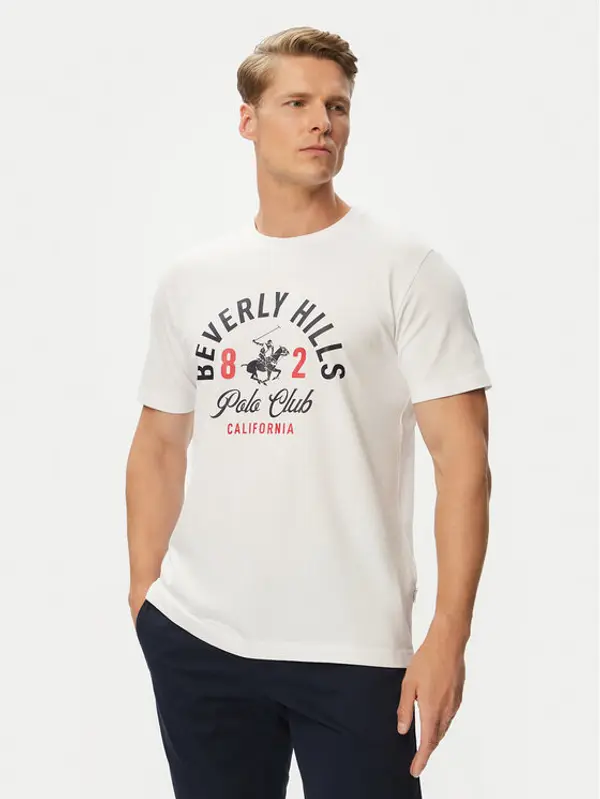 Beverly Hills Polo Club Beverly Hills Polo Club T-shirt P-SS26M-TS1290 Bijela Regular Fit