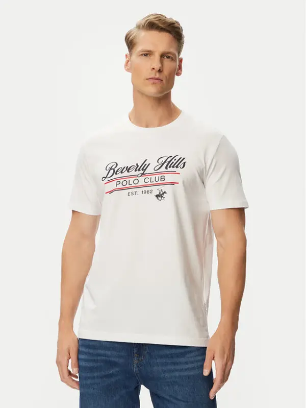 Beverly Hills Polo Club Beverly Hills Polo Club T-shirt P-SS26M-TS1302 Bijela Regular Fit