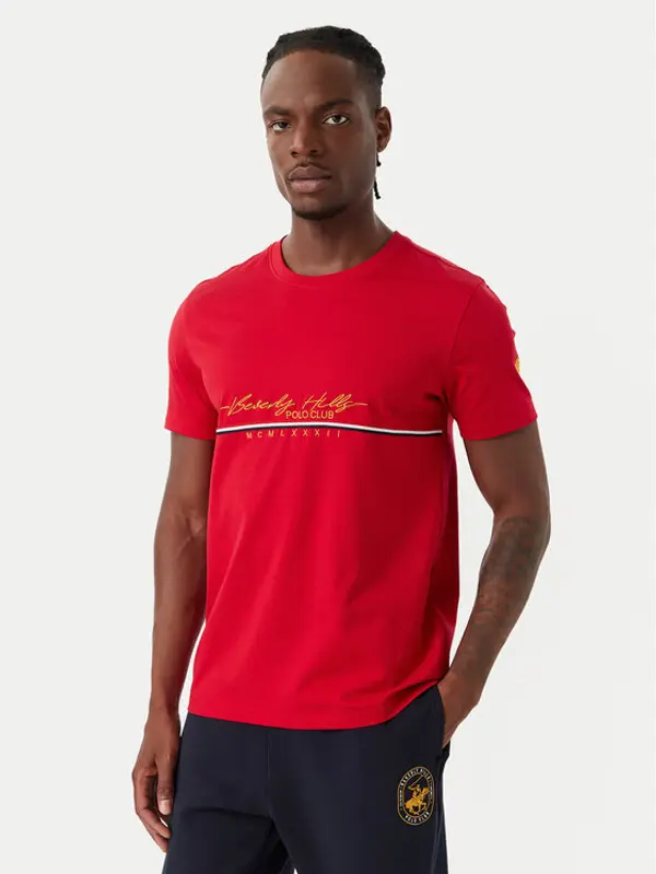 Beverly Hills Polo Club Beverly Hills Polo Club T-shirt P-SS26M-TS1519 Crvena Regular Fit