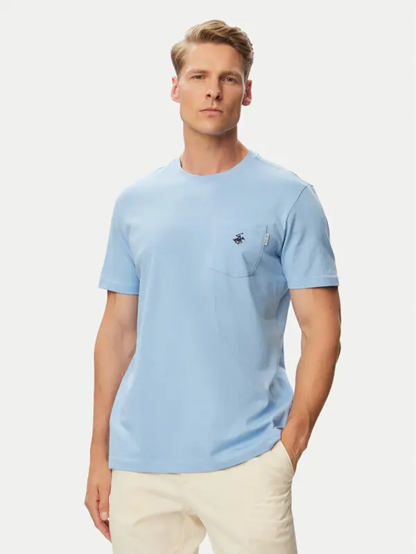 Beverly Hills Polo Club Beverly Hills Polo Club T-shirt P-SS26M-TS414000 Svijetlo plava Regular Fit