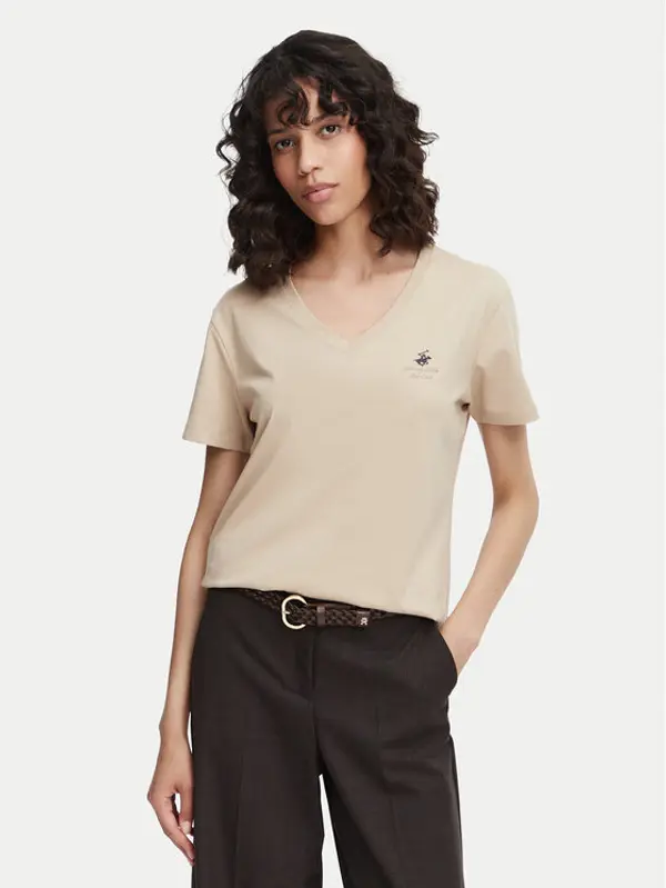 Beverly Hills Polo Club Beverly Hills Polo Club T-shirt P-SS26W-TS516518 Bež Regular Fit