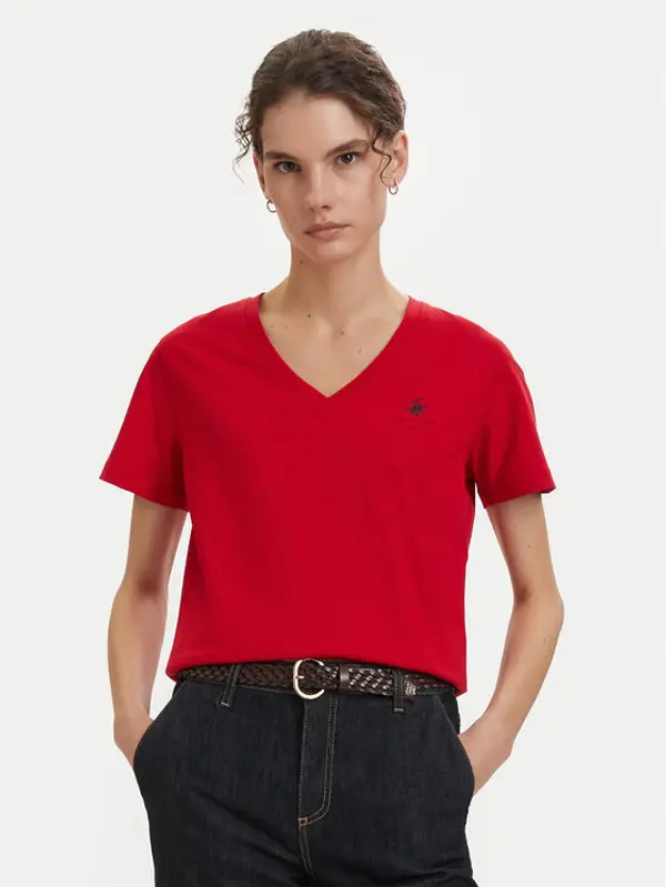 Beverly Hills Polo Club Beverly Hills Polo Club T-shirt P-SS26W-TS516518 Crvena Regular Fit