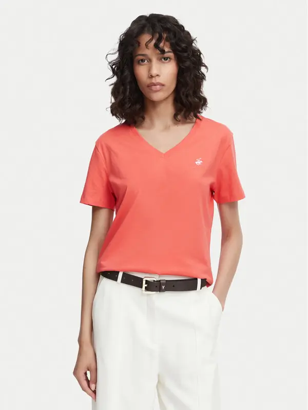Beverly Hills Polo Club Beverly Hills Polo Club T-shirt P-SS26W-TS516518 Koraljna Regular Fit