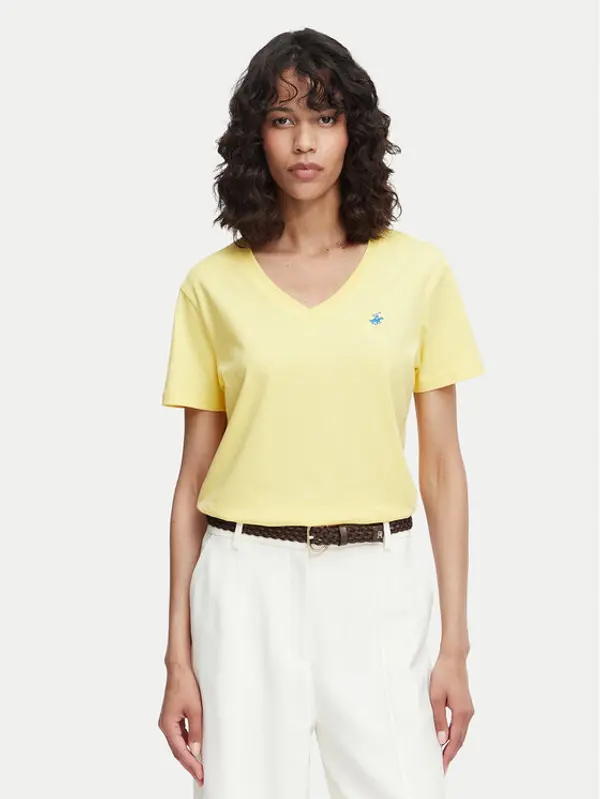 Beverly Hills Polo Club Beverly Hills Polo Club T-shirt P-SS26W-TS5165188 Žuta Regular Fit