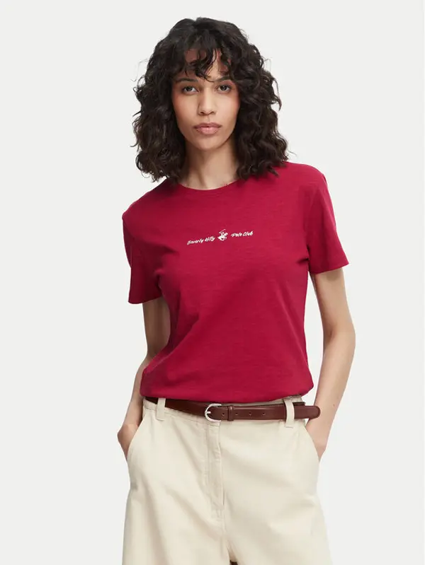 Beverly Hills Polo Club Beverly Hills Polo Club T-shirt P-SS26W-TS6510 Tamnocrvena Regular Fit