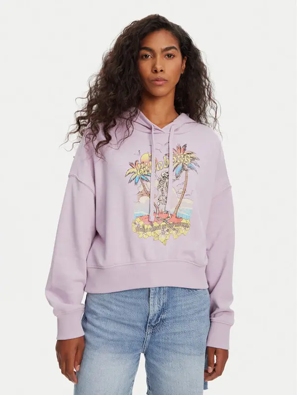 Billabong Billabong Majica dugih rukava All Time EBJFT00146 Ljubičasta Boxy Fit