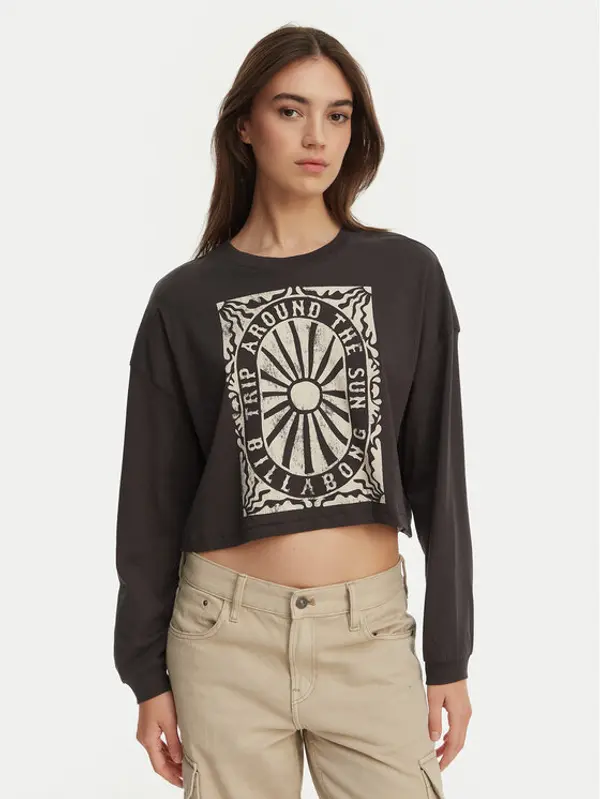 Billabong Billabong Majica Trip Around EBJZT00491 Siva Cropped Fit