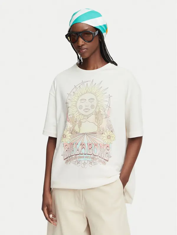 Billabong Billabong T-shirt Chasin Sunshine EBJZT00411 Bijela Loose Fit