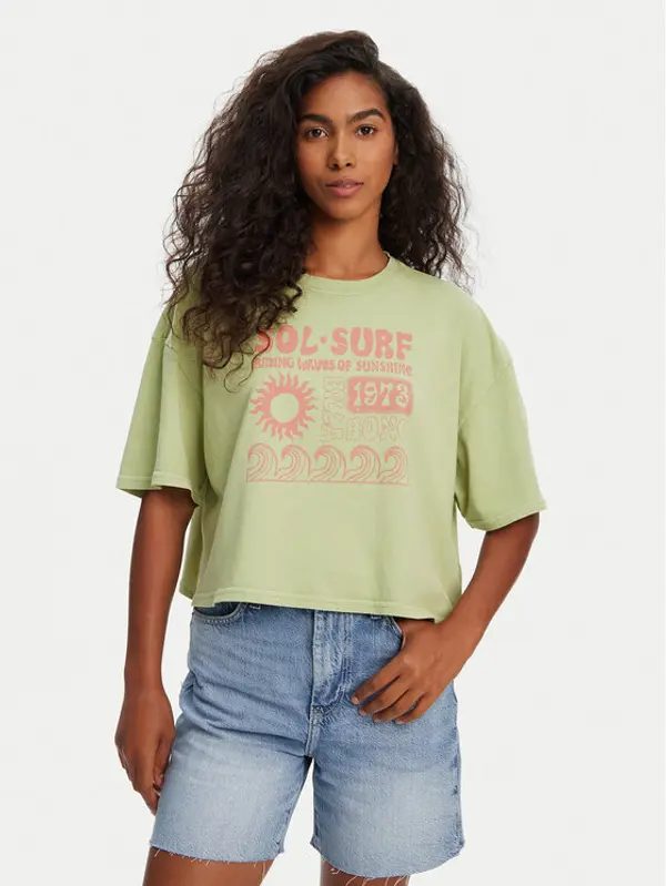 Billabong Billabong T-shirt Sol Surf EBJZT00428 Zelena Oversize