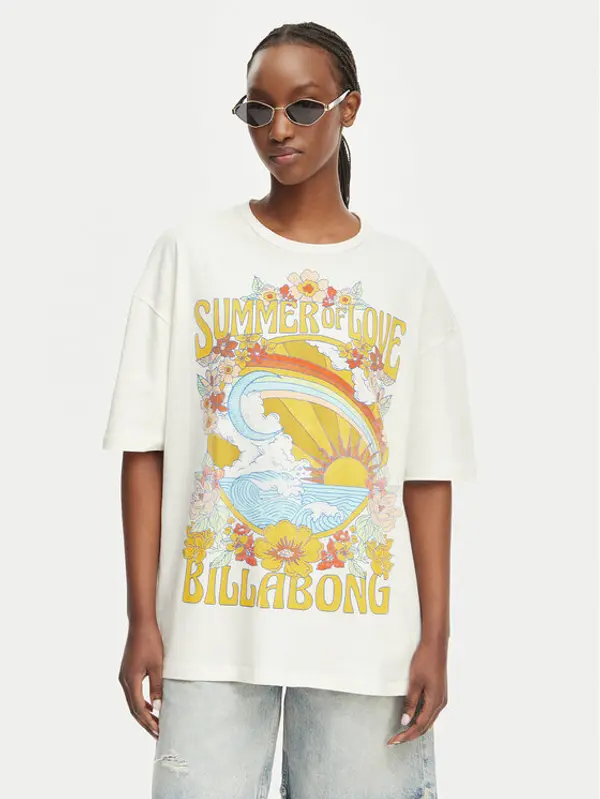 Billabong Billabong T-shirt Summer Of Love EBJZT00592 Bijela Loose Fit