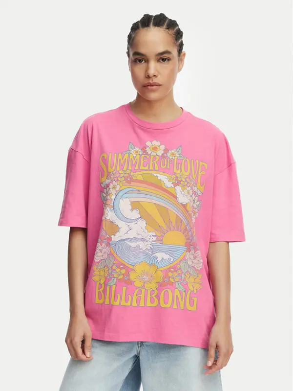 Billabong Billabong T-shirt Summer Of Love EBJZT00592 Ružičasta Loose Fit
