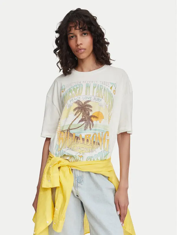 Billabong Billabong T-shirt Sunset Mindset EBJZT00462 Krem Regular Fit