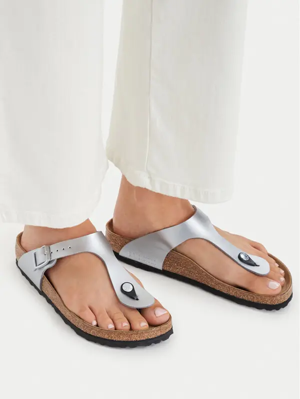 Birkenstock Birkenstock Japanke Gizeh Bs 0043853 Srebrna