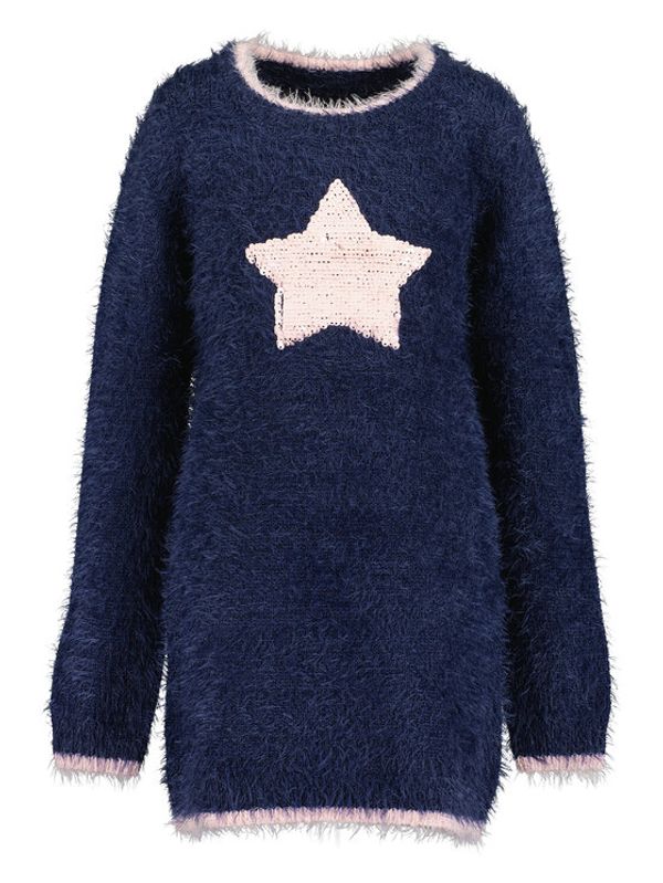 Blue Seven Blue Seven Džemper haljina 773666 X Tamnoplava Regular Fit