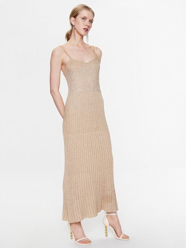 Blugirl Blumarine Blugirl Blumarine Koktel haljina RA3081-MS006 Zlatna Regular Fit