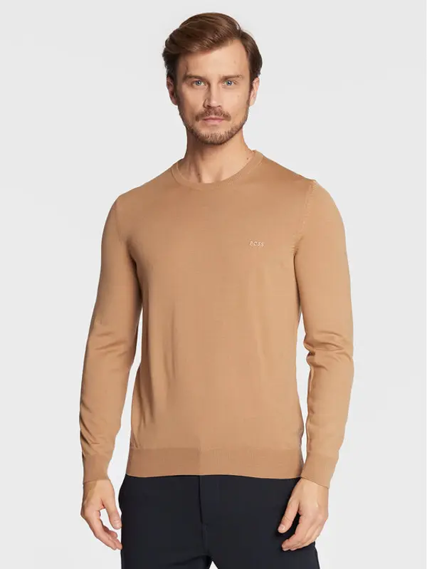 Boss BOSS Džemper Botto-L 50476364 Smeđa Regular Fit
