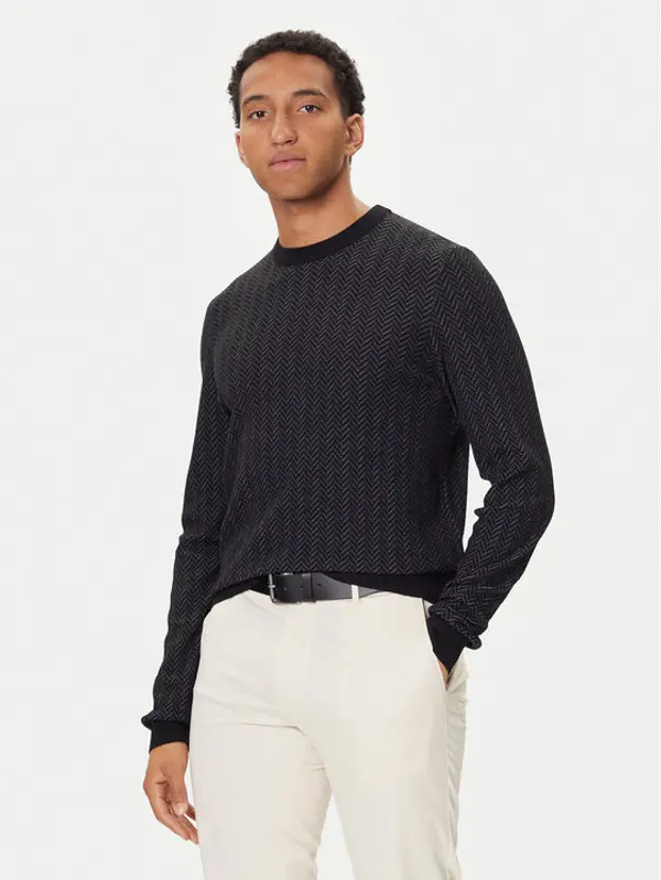 Boss BOSS Džemper H-Habito 50549985 Crna Regular Fit