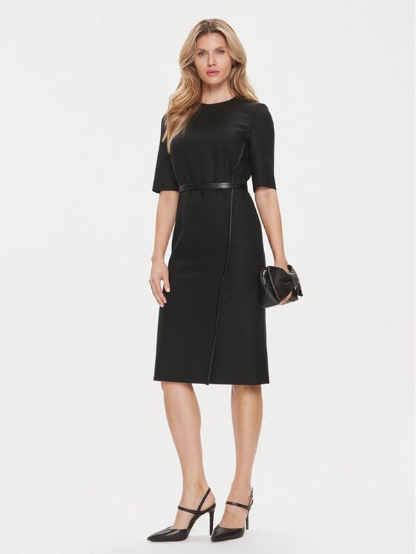 Boss Boss Džemper haljina Depuro 50506987 Crna Slim Fit