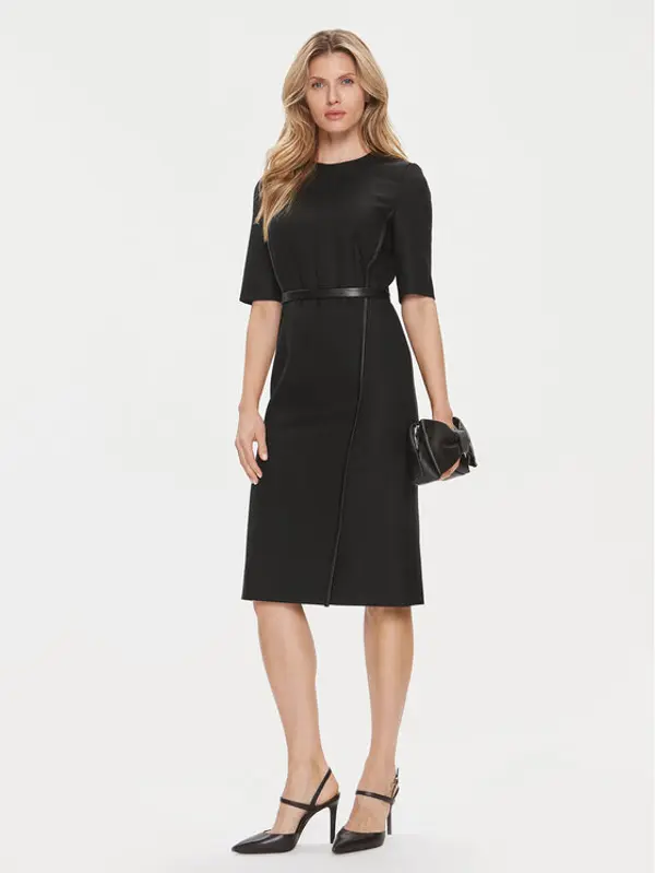 Boss Boss Džemper haljina Depuro 50506987 Crna Slim Fit