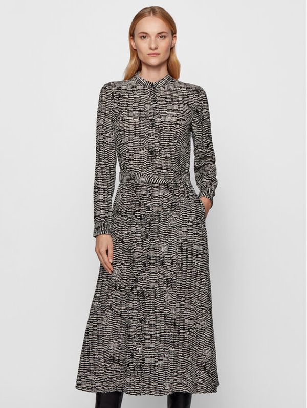 Boss Boss Haljina košulja C_Delkas 50445575 Crna Slim Fit